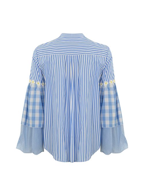 Camicia in cotone a righe e quadri Santorini Light Blue FRONT STREET | 3427521